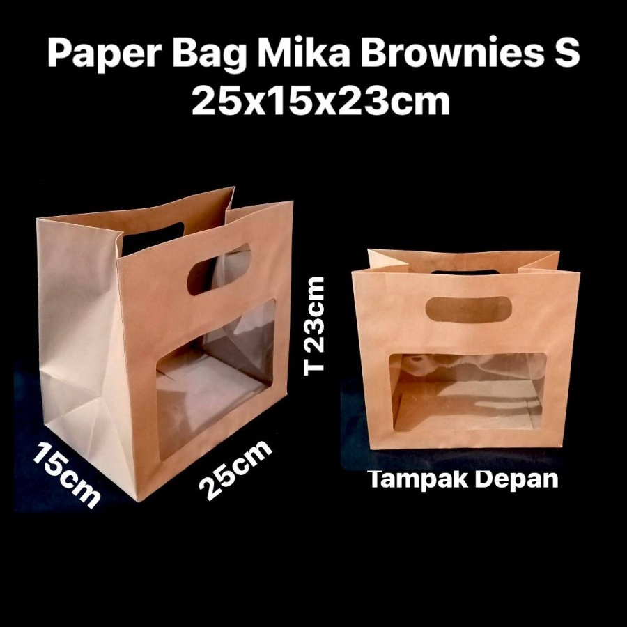 

( 5 pcs ) Tas Tenteng Polos Hampers Brownies Paperbag 25x15x23 cm Muat Box Bolu Gulung 25cm