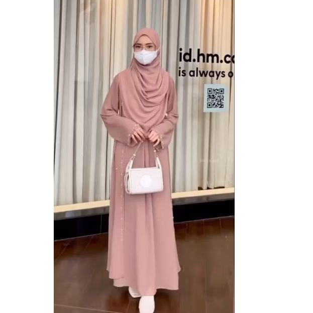 gamis abaya one set terkini gamis inner n outer abaya warna one set Maryam.