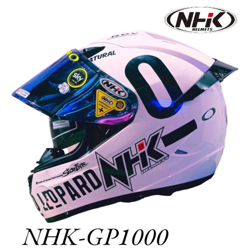 Helm full face NHK gp1000 Itam dof leopard paket ganteng 100% original sni-dot