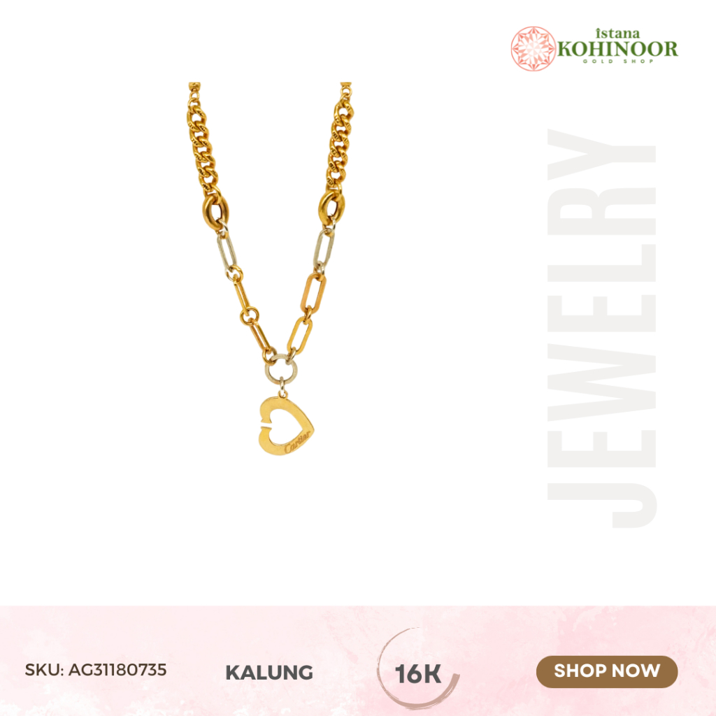 KOHINOOR KALUNG GOLD EMAS 16K YELLOW GOLD NECKLACE
