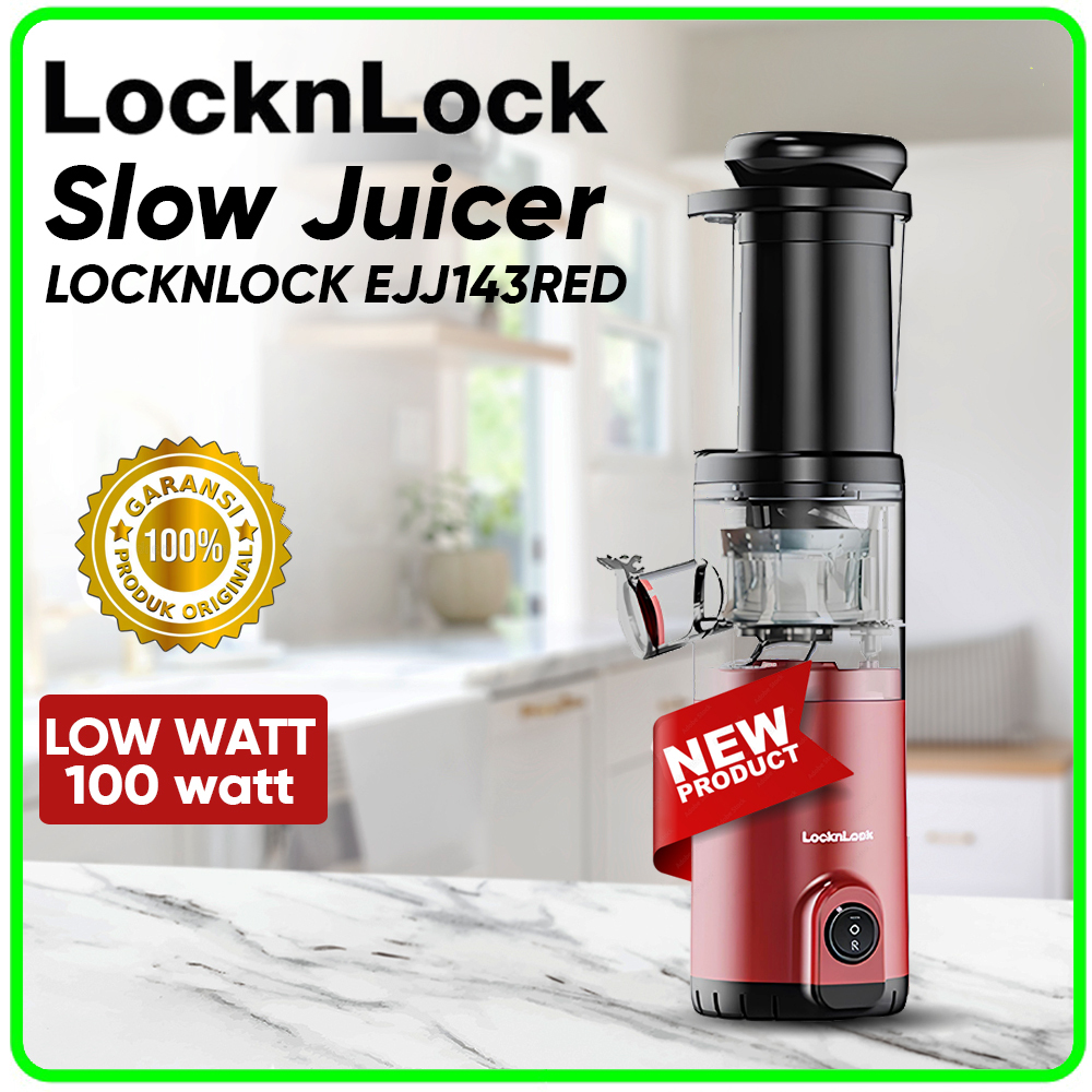 SLOW JUICER LOCKNLOCK EJJ143RED LOW WATT 100W - Garansi 1 th