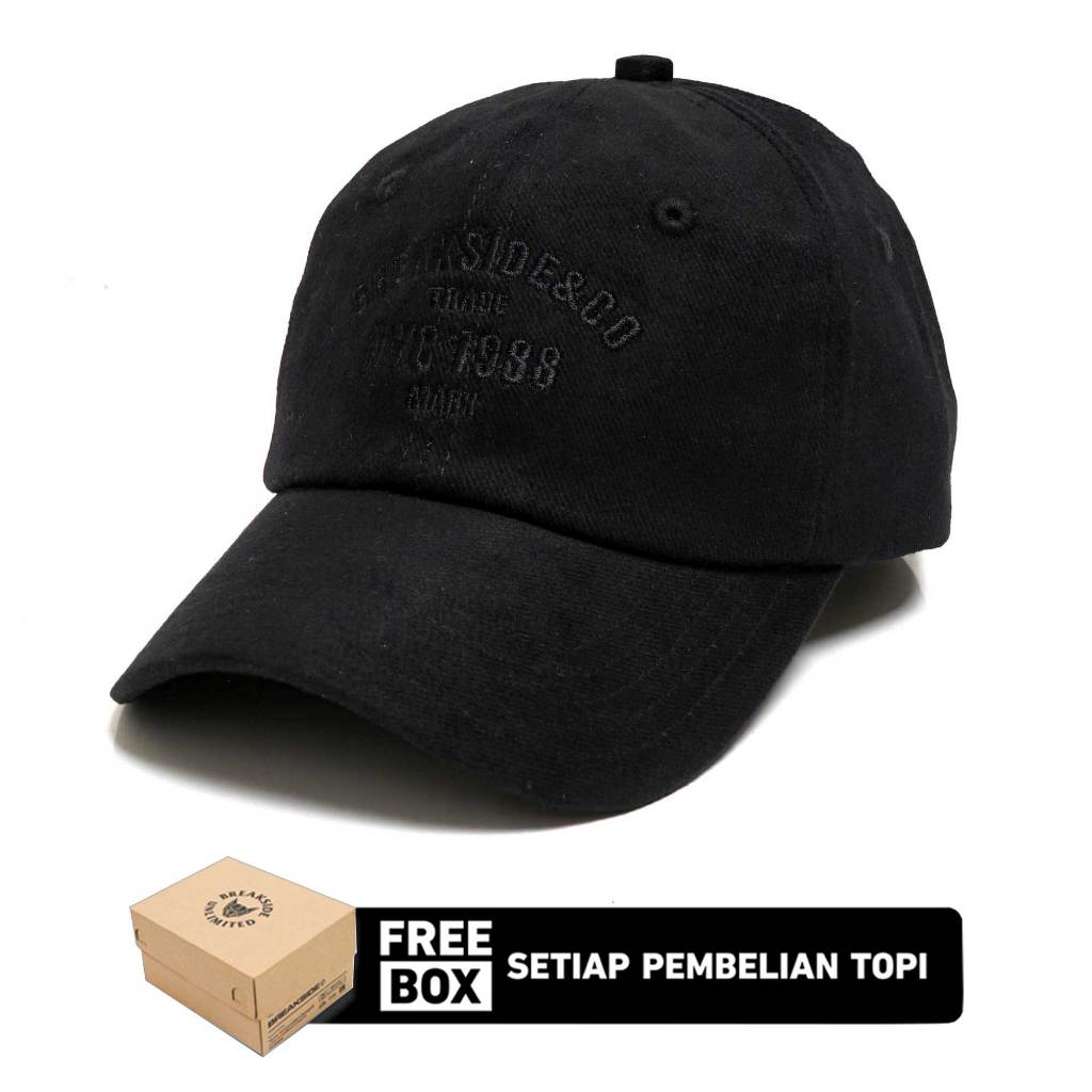 [FREE BOX] Breakside Polo Cap Scraper - Black Topi Pria