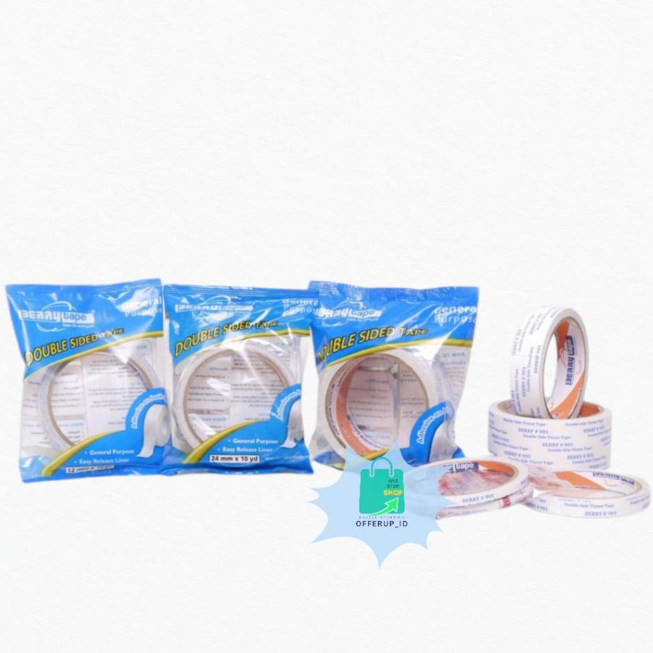 

DOUBLE TAPE BERRY 24MM 12MM PANJANG 10 YARD