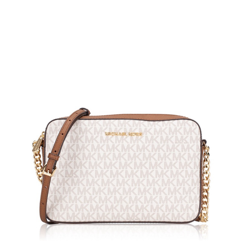 Emka Jet Set Signature Large Crossbody - Vanilla Brown