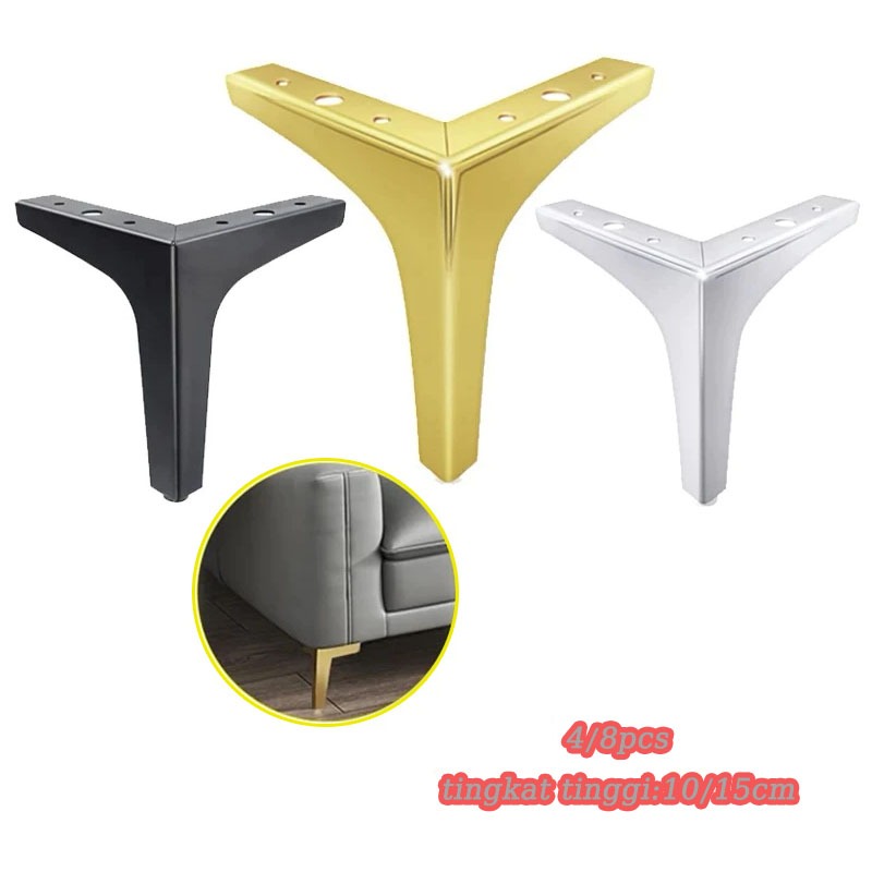 4pcs/Set Kaki Sofa hitam Segitiga 10CM 15CM / Kaki Sofa hitam/cabinet coffee table feet hardware din