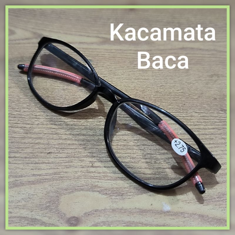 Kacamata Baca Lensa Plus Bingkai Plastik Anti Begeser