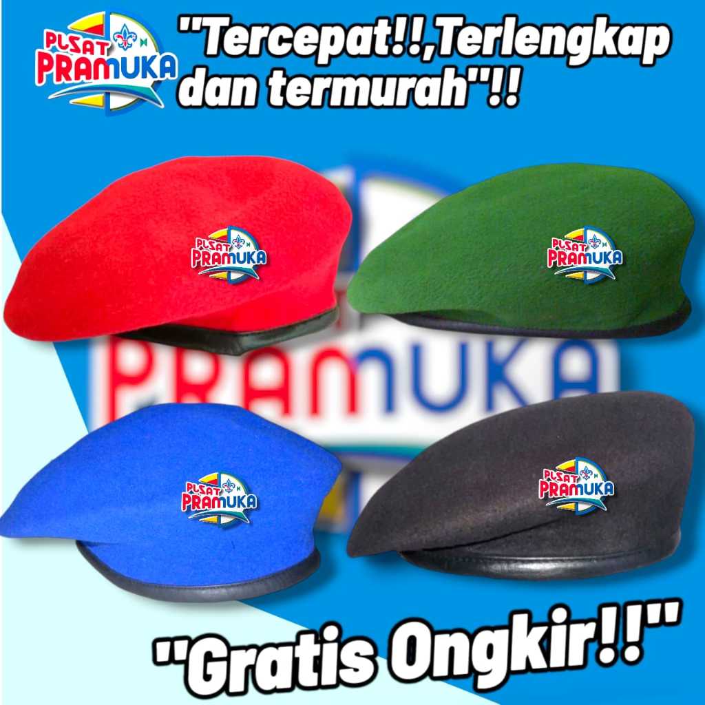 Baret biru hijau hitam merah TNI AD standard