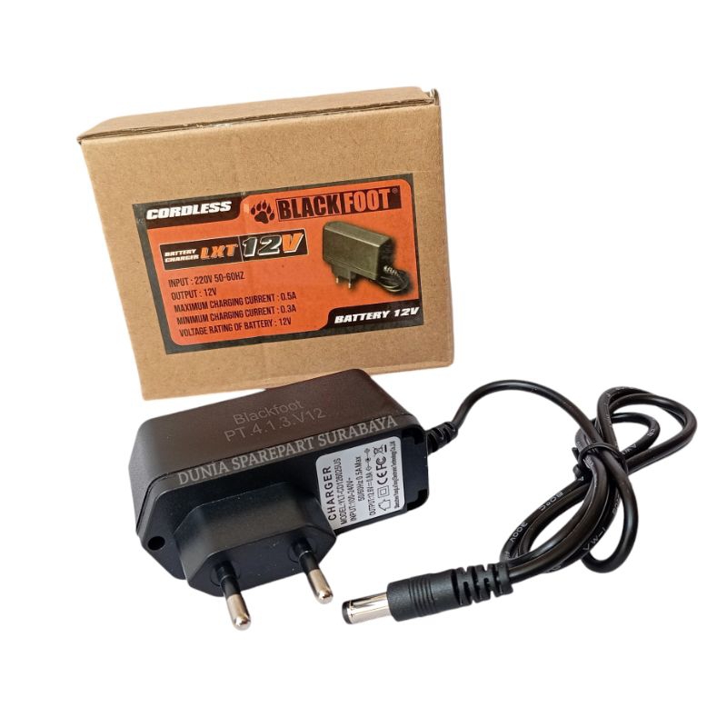 Blackfoot Adaptor Charger Bor Cordless 12V Fast Mesin Bor Cordles Drill Cas Adapter Baterai Batre Ch