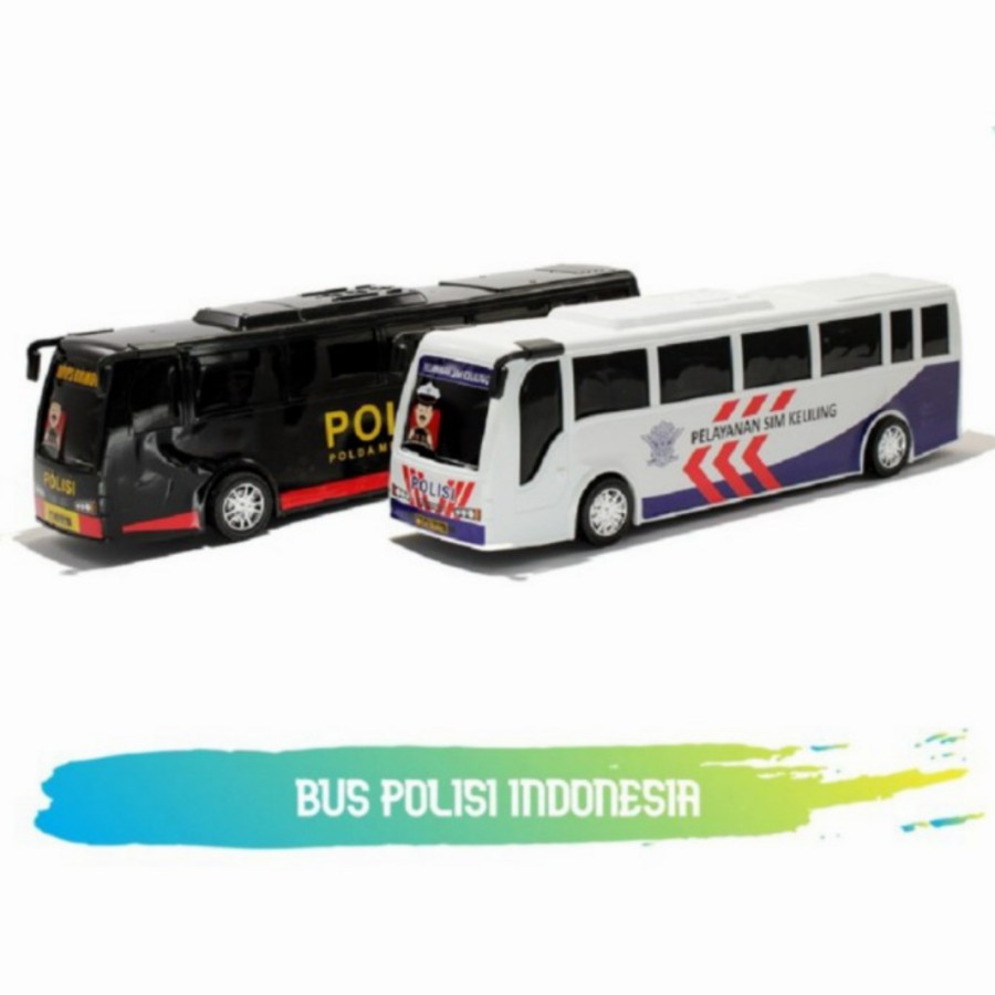 Mainan Bus Polisi - Mainan Mobil Bus Polisi - Mainan Bis Polisi 36 Cm