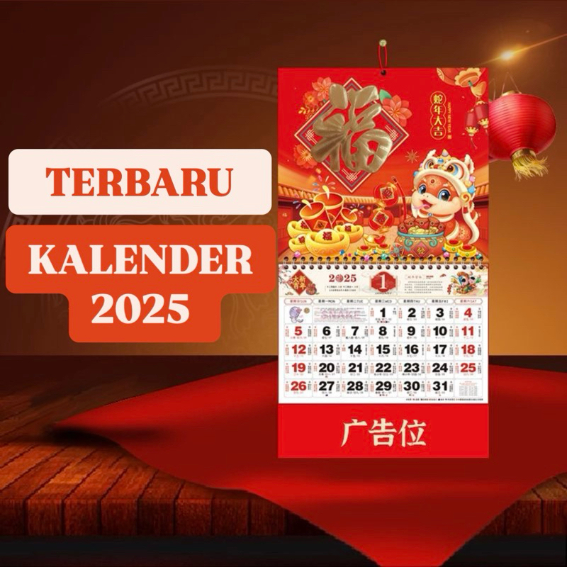 

Joyful Kalender Ular Tahun 2025 / Kalender Netral Chaisen Hok 2025 / Kalender Gantung Cina Chinese Calender TERBARU