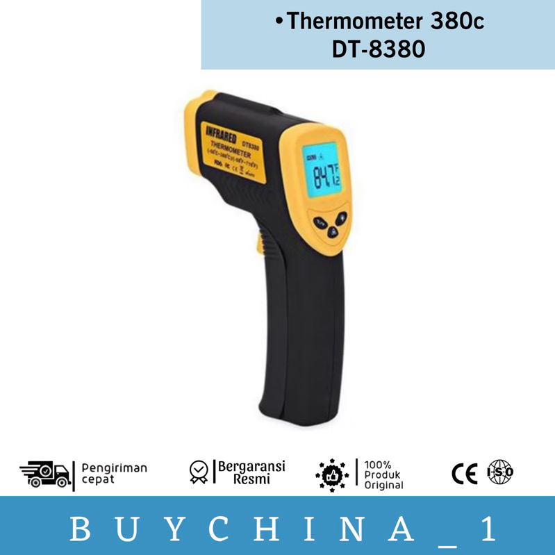 Infrared Thermometer 380c DT-8380 IR Termometer Suhu Thermogun DT8380