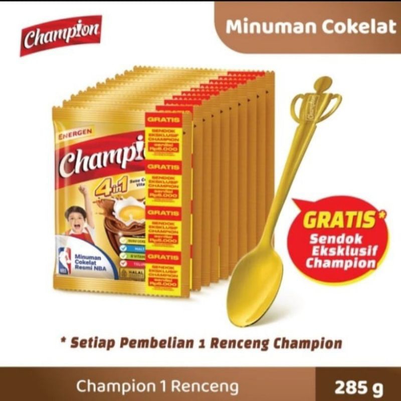 

ENERGEN CHAMPHION ISI 10 SACHET(GRATIS SENDOK SELAMA PERSEDIAAN MASIH ADA)