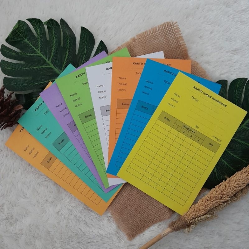 

50PCS KARTU IURAN MINGGUAN NON-CUSTOM UK 10,5x16,5CM