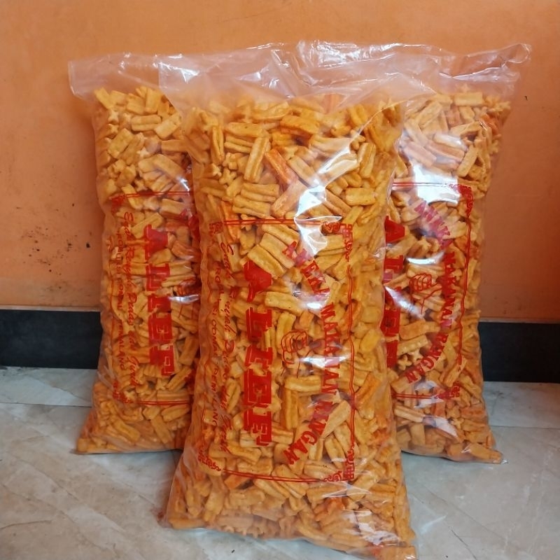 

KERUPUK STIK KECIPIR/KERUPUK GERIGI 1KG RASA BALADO/EXTRA PEDAS/ORIGINAL
