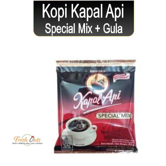 

Kopi Kapal Api Special Mix Saset + Gula / Kopi Hitam Sachet Per Bungkus