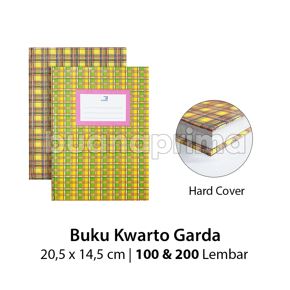 

Buku Tulis Kwarto Garda 100 200 Lembar per pcs Buku A5 Hard Cover Quarto