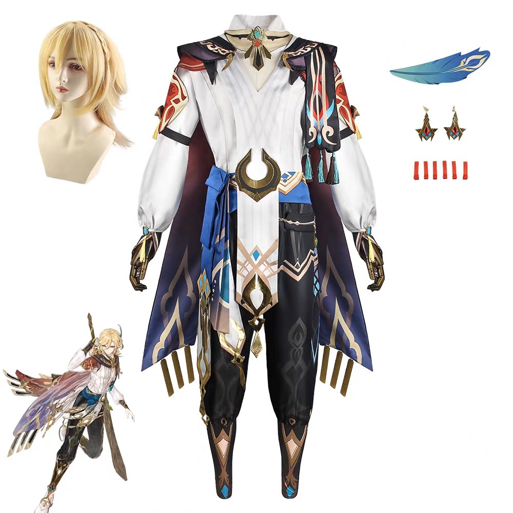 Genshin Impact Kaveh Cosplay Costume Adult Carnival Uniform Wig Anime Halloween Party Costumes Masqu