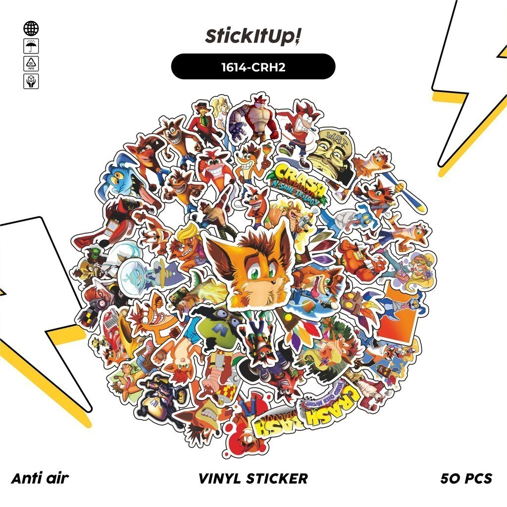 

COD✨ 100 Pcs Stiker GAME SERIES CRASH BANDICOOT CHARACTER 02 Lucu Anti Air Untuk Dekorasi Notebook Sepeda Skateboard Handphone DIY