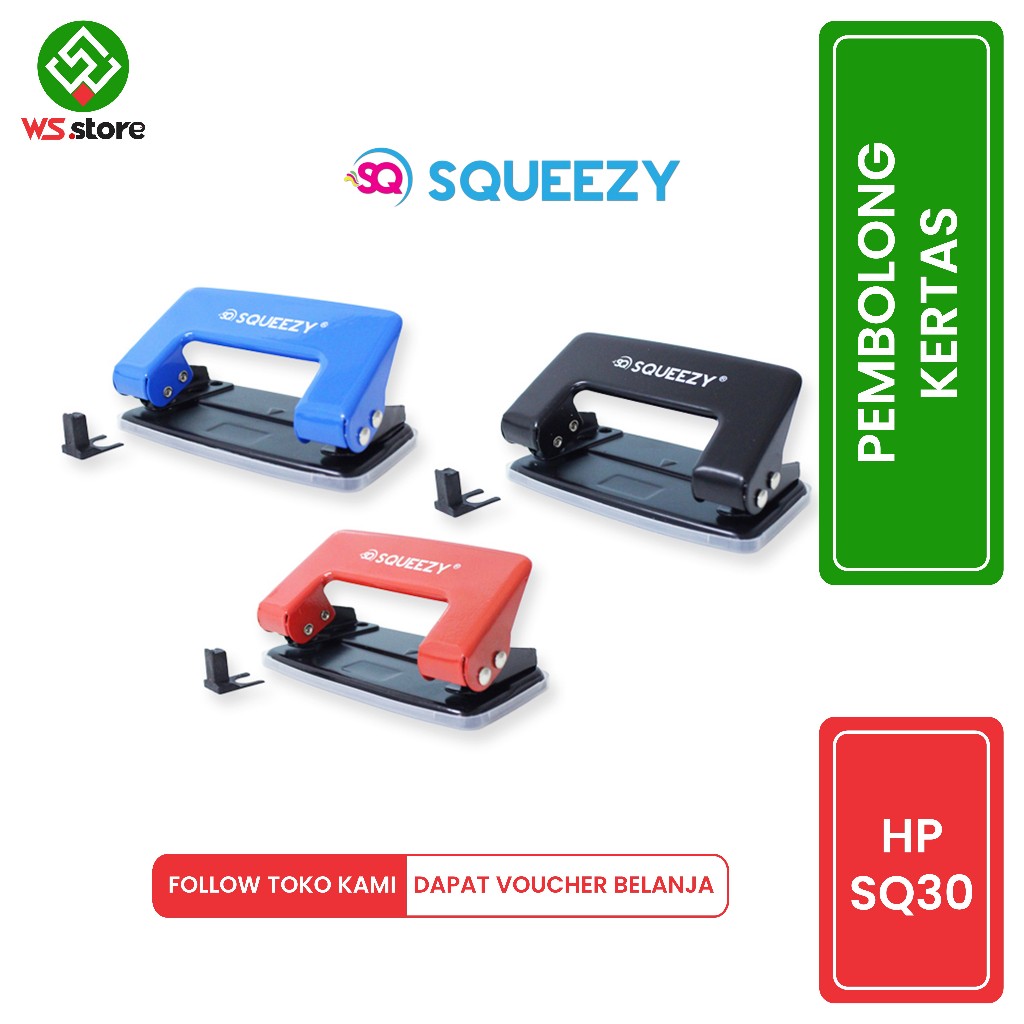 

Pembolong kertas 2 lubang mini squeezy HP-sq30