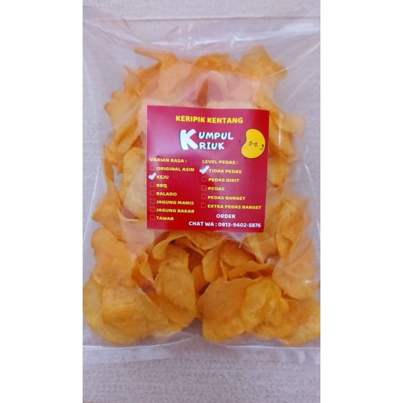 

Keripik Kentang Krispy Keju 100 gr / Kripik Kentang Dieng Crispy Keju / Snack Cemilan Kriuk Aneka Rasa