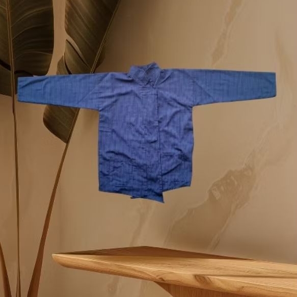 Surjan Lurik Baju Surjan Lurik Biru untuk Pria Khas Jawa