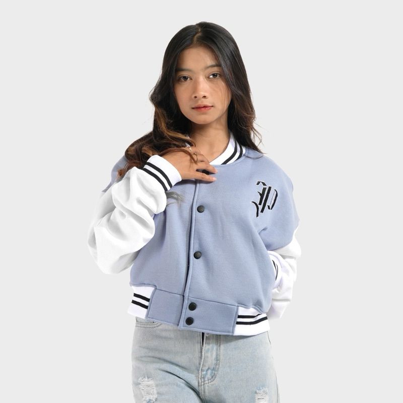 Jaket varsity crop Oversize phompphiess jaket baseball crop