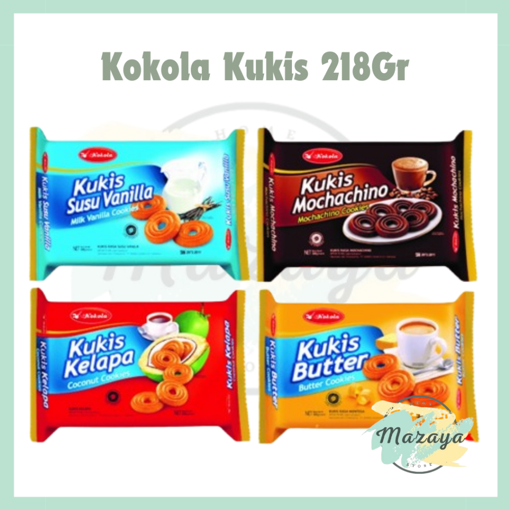 

KOKOLA KUKIS SUSU VANILA | KELAPA | MOCHACINO | BUTTER NETTO 218 GR - MAZAYA HOMESTORE