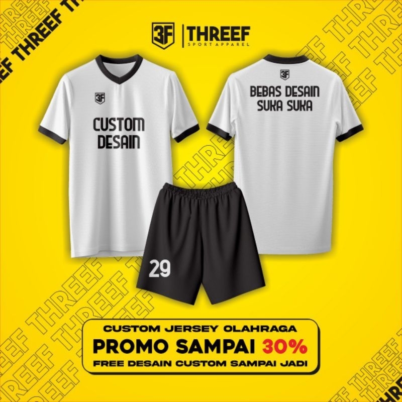 Jersey Custom Bebas Desain Jersey Futsal Jersey Bola Jersey Voly Jersey Kelas Jersey Team