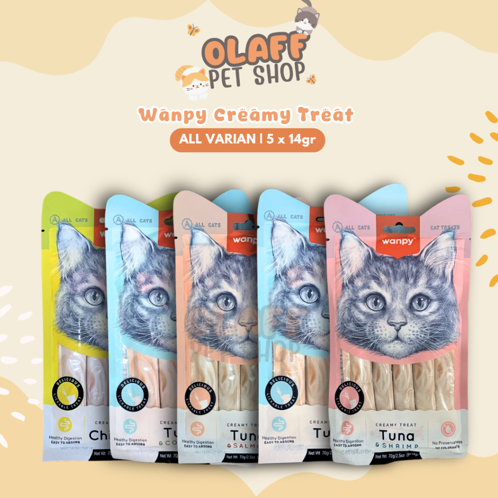 

Lezatoz_Genz Wanpy Creamy Treats Snack Camilan Kucing 5X14Gr