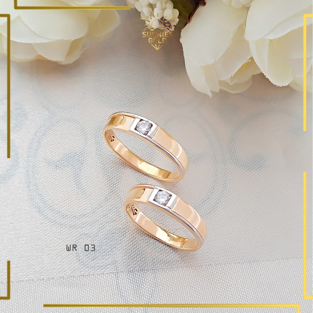 CINCIN TUNANGAN EMAS ASLI KADAR 375 (8K) WEDDING RING UNISEX ELEGANT WR 3