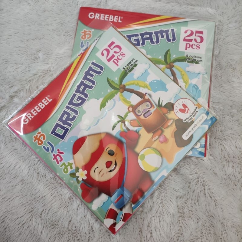 

GREEBEL Origami Kertas Lipat / Paper Craft 5 Warna isi 25 Lembar ukuran 20x20 cm