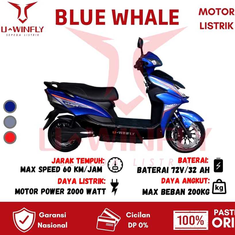 Sepeda Motor Listrik Blue Whale Uwinfly Roda Dua By UWINFLY SNI