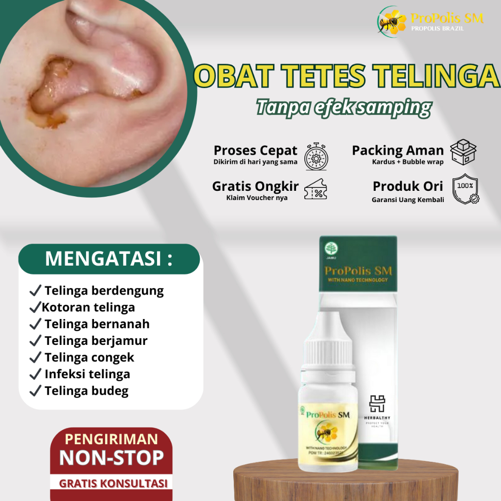 Obat Telinga Gatal Berair Budeg Berdengung Congek Bernanah dan Infeksi Telinga Obat Telinga Kotoran 