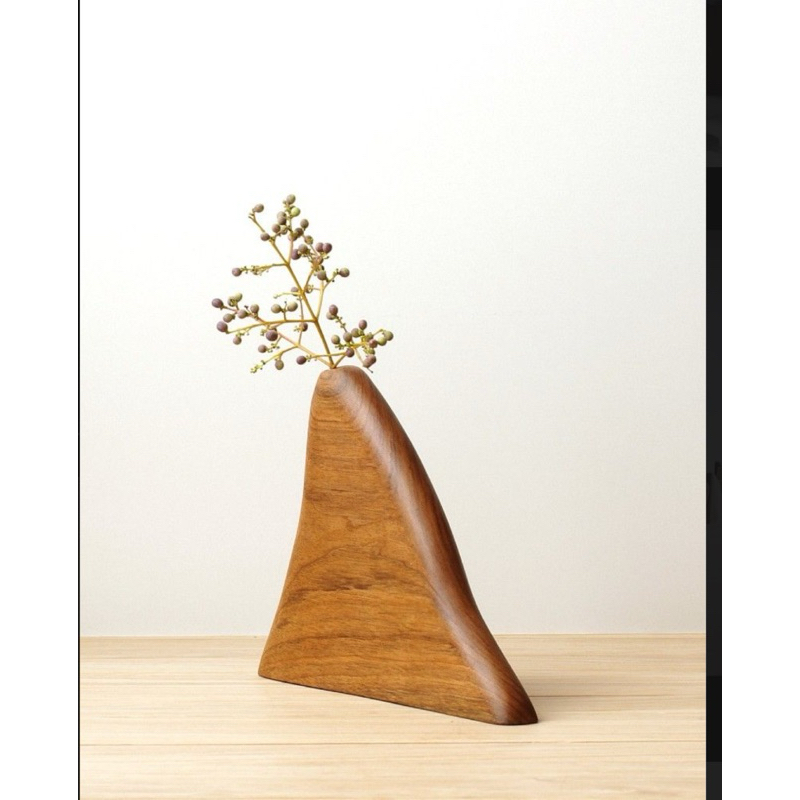 vas bunga kayu jati asli