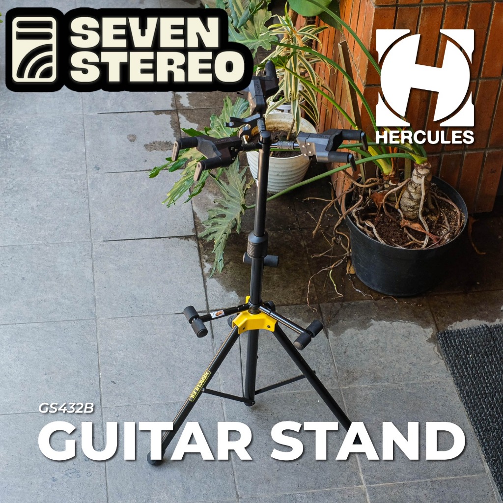 Hercules Stand GS432B Triple Guitar Stand Untuk Gitar / Bass