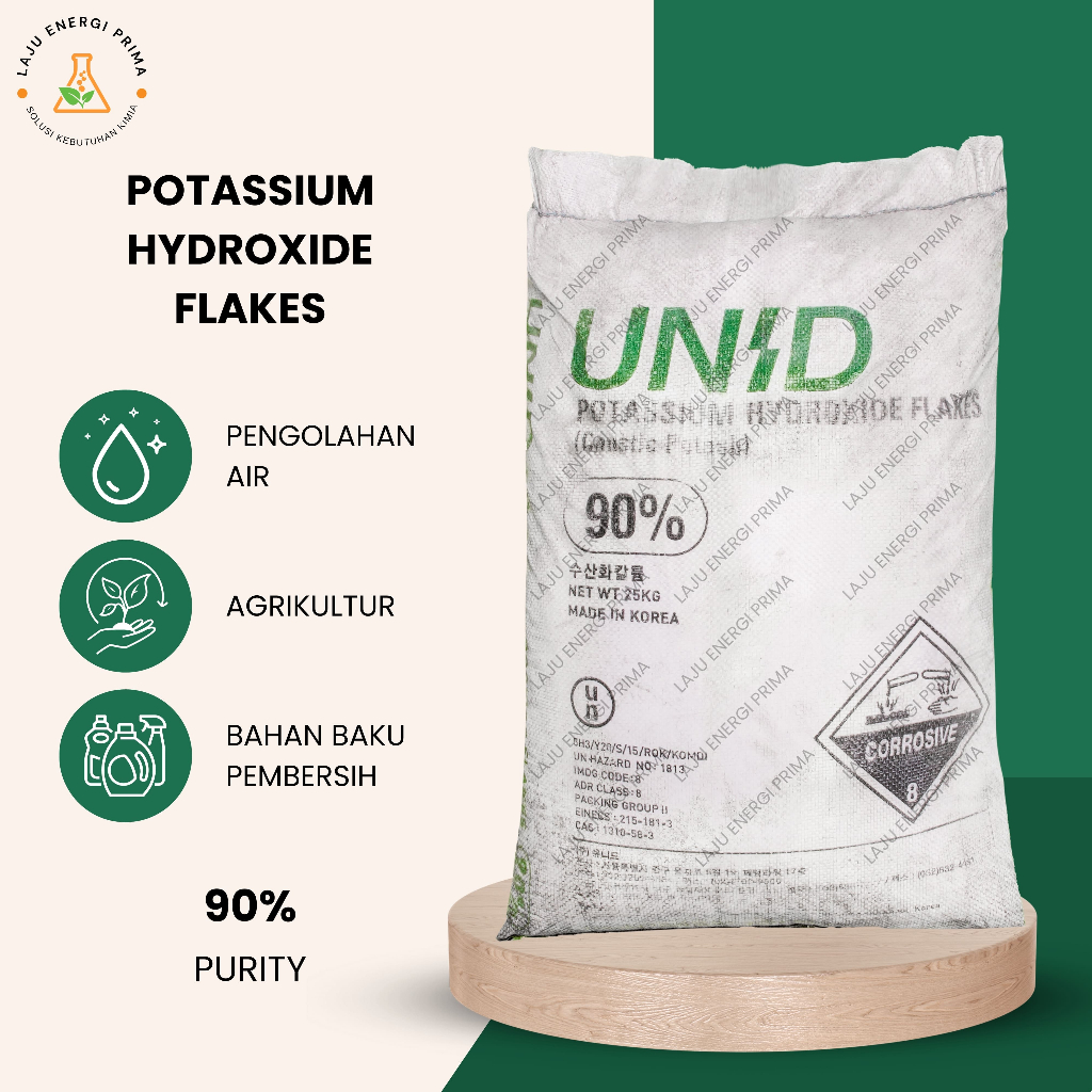 Potassium Hydroxide Flakes 90% / Kalium Hidroksida - UNID Korea