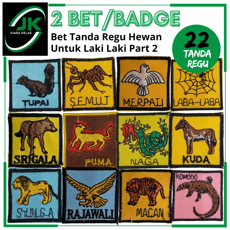 

[JK] 2Pcs Bet/Bedge Tanda Regu Bordir Hewan Pramuka Untuk Penggalang Laki-laki Part 2