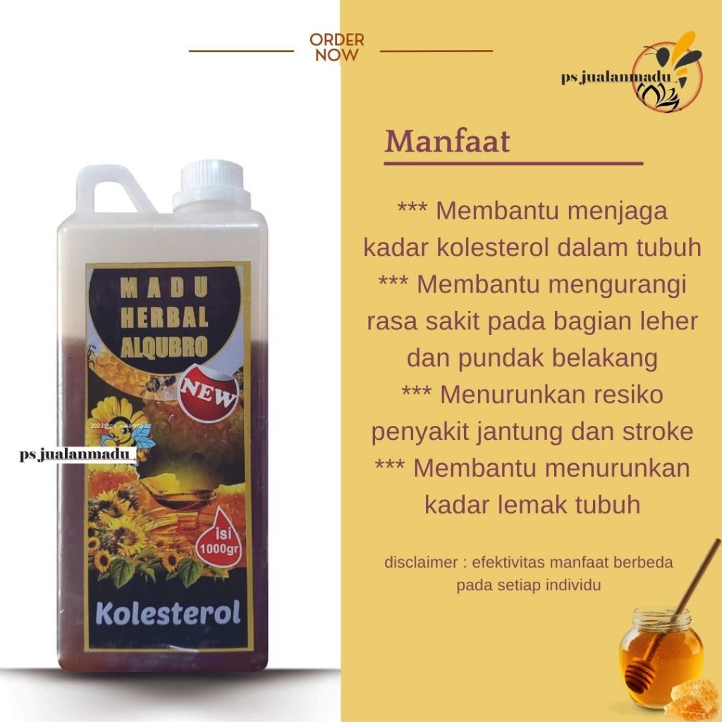 

Madu herbal Al qubro : kolesterol kemasan 1 kilogram