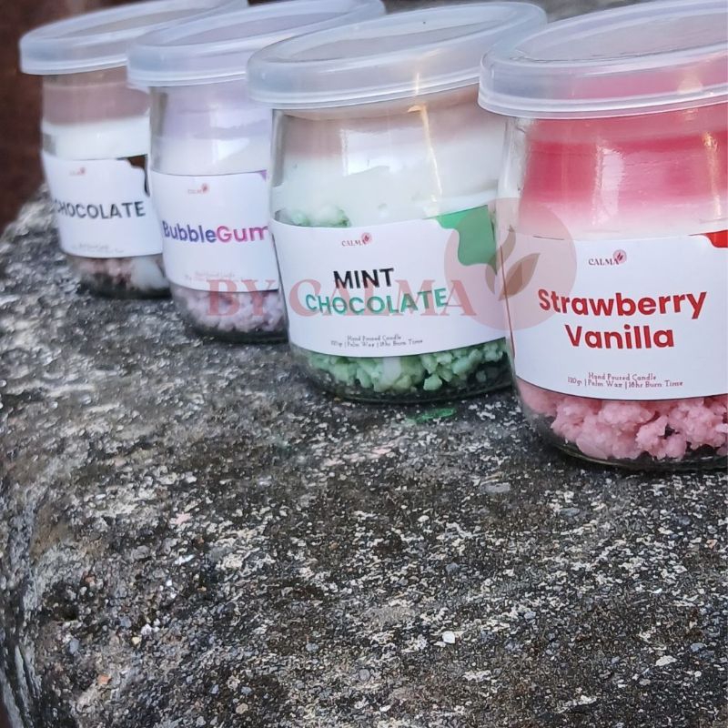 Souvenir lilin aromaterapi | scented candle 50pcs (bonus 2pcs lilin tambahan)| Edisi dessert candle 