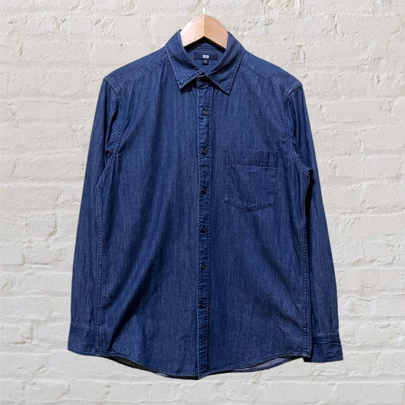 Kemeja Jeans UNIQLO Denim Dark Blue Denim (M)