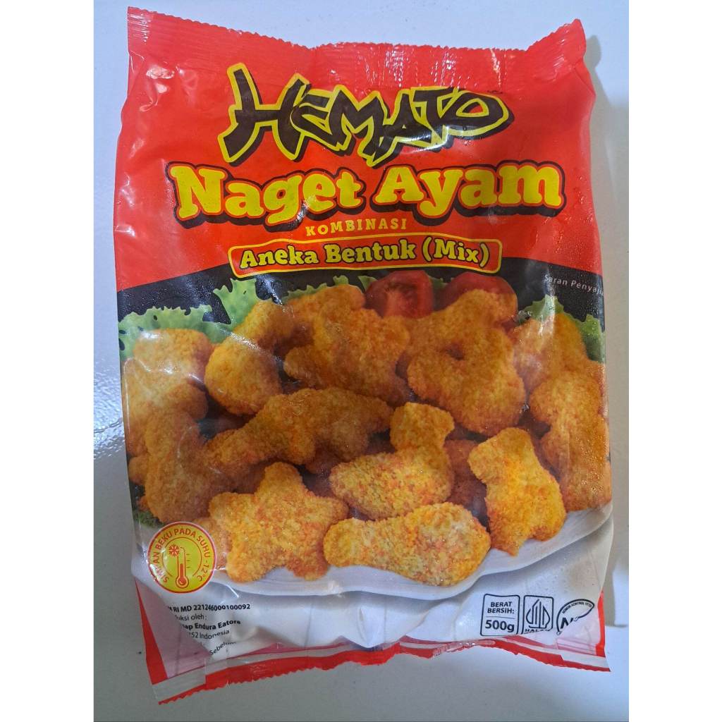 

Hemato Chicken Nugget 500gr / Naget Ayam Mix Reguler Love Nuget Ayam 500 gr Frozen