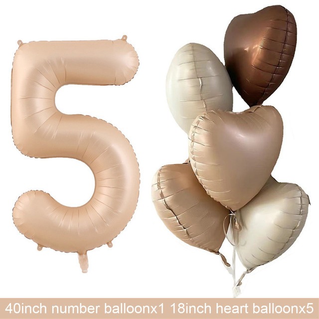 Balon Karamel Nomor Foil Anniversary Elegan Simple Chic Ulang Tahun Ultah Tema Love / Aluminium Film