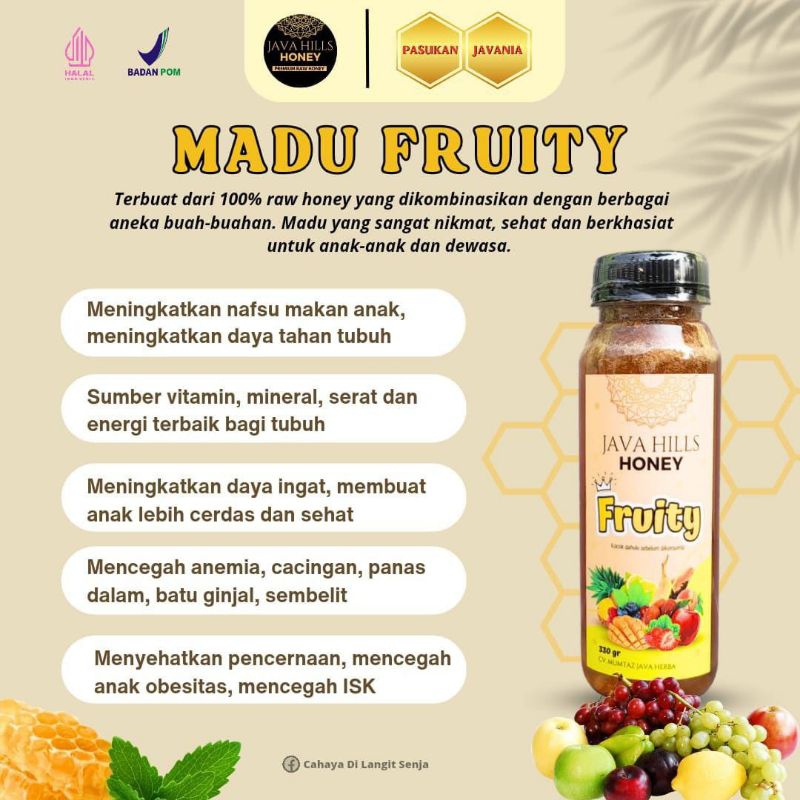 

madu Fruity java hills honey 330 gram