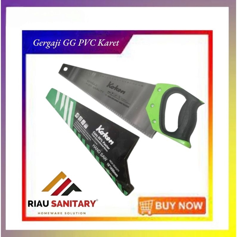 gergaji papan kayu gagang pvc / gergaji 18 inch merk kokon