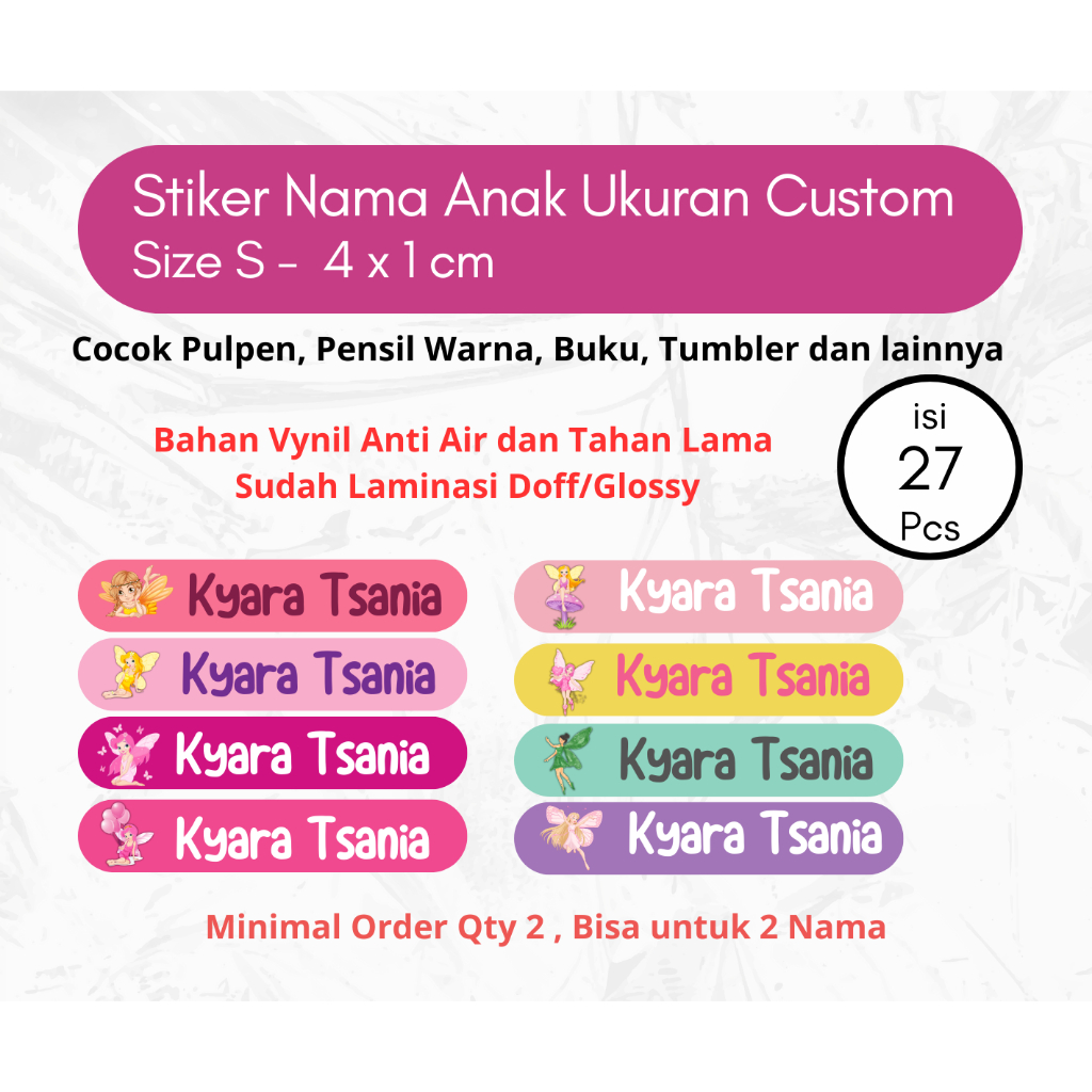 

Sticker Efl untuk Label Nama, Custom Fairy Sticker untuk Anak-Anak, Sticker Label untuk Buku Tulis, Stiker Lucu untuk Laptop PC, Sticker Moodbooster
