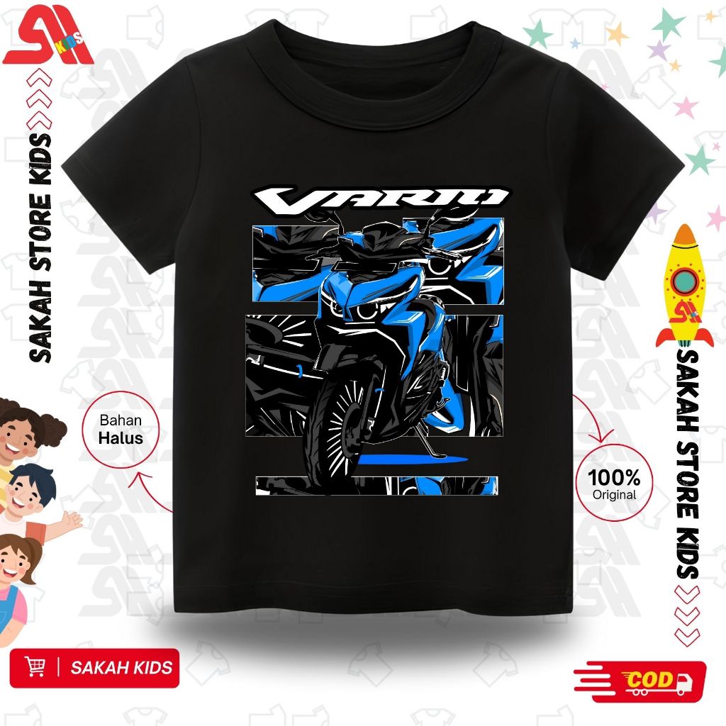 SAKAH Kaos Anak Custom Nama MOTOR VARIO 150 NEW Bahan Katun Combed 30S