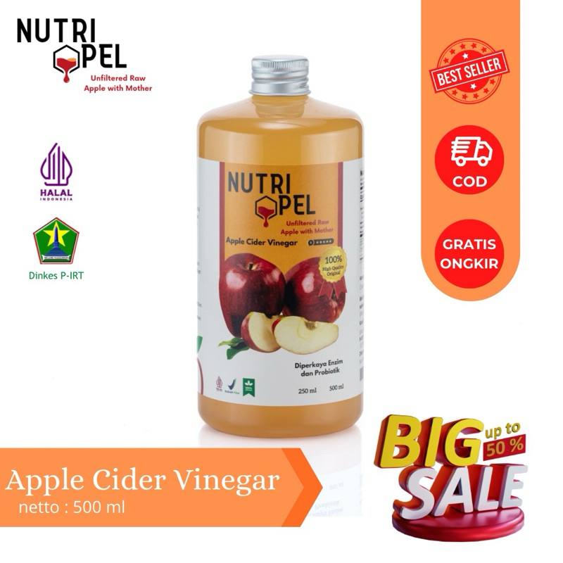 

Nutri Apel - Cuka Apel Original 500ml - Apple Cider Vinegar Premium Organik With Mother