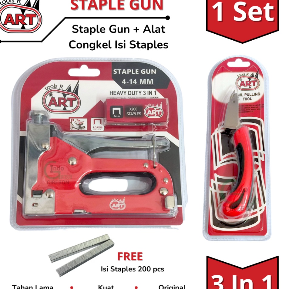 

Model Terupdate ART 1 SET Staple Gun Tacker 3 in 1 Congkelan Isi Staples Alat Cabut Pembuka Pencabut Pelepas Isi Staples Stapler Nail Pulling Tool Tembakan Steples Staples Stapler Warna Merah