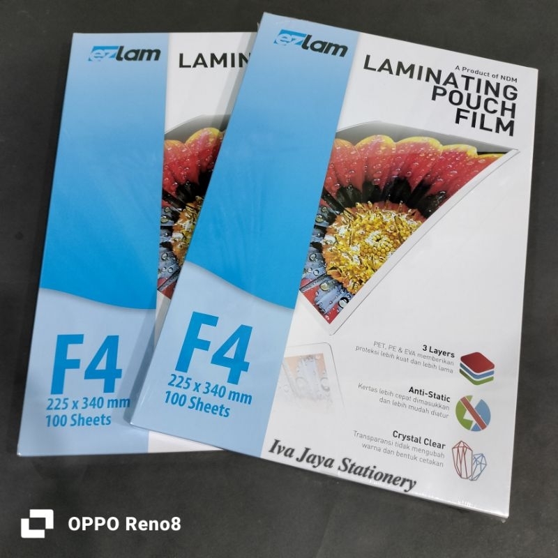 

1 Pak Pelastik Laminating F4 (Isi 100 Sheets)