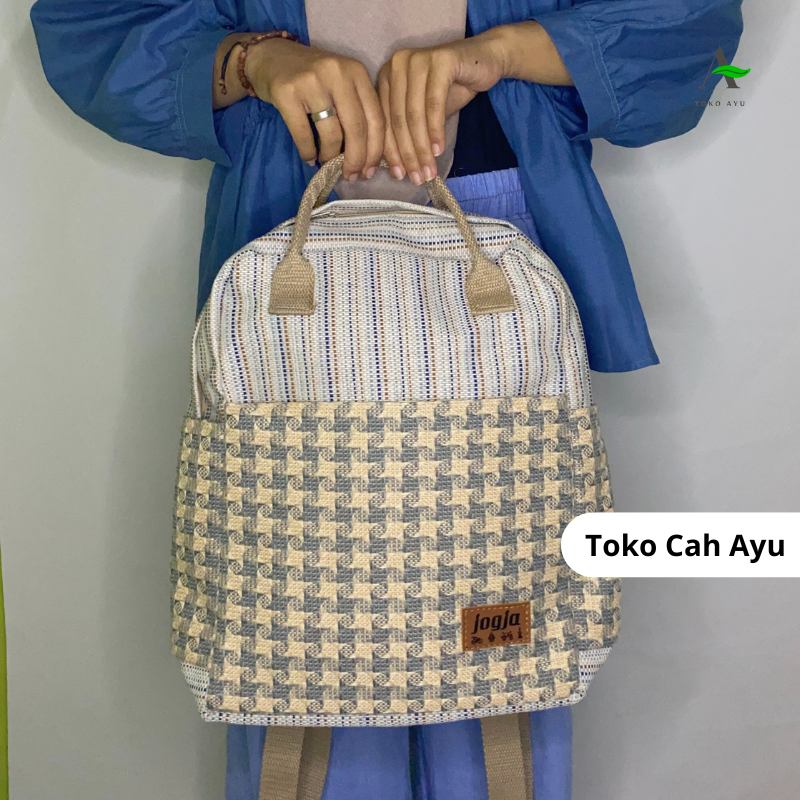 Tas ransel sekolah Tas ransel kuliah Backpack wanita kain tenun